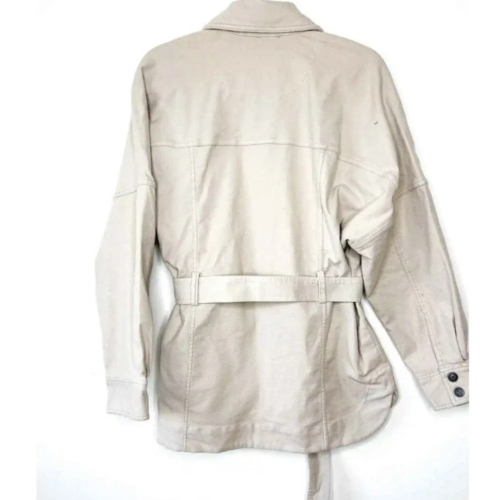 Free People Clyde Shirt Jacket‎ In Mineral Powder Size S